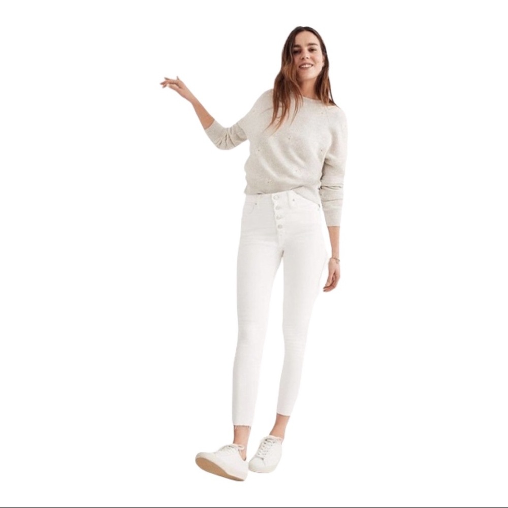 Madewell 9" Mid-Rise Skinny Jeans in Pure White- Size 27